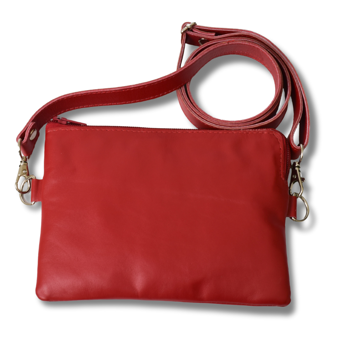 Little Red Leather Purse by World Orphans Small Crossbody or Shoulde Kooi Housewares