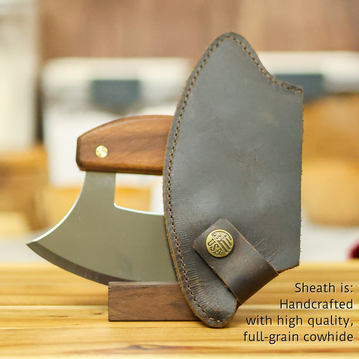 Genuine Leather Ulu Sheath - Fits 6" Alaskan Knife - Sheath ONLY