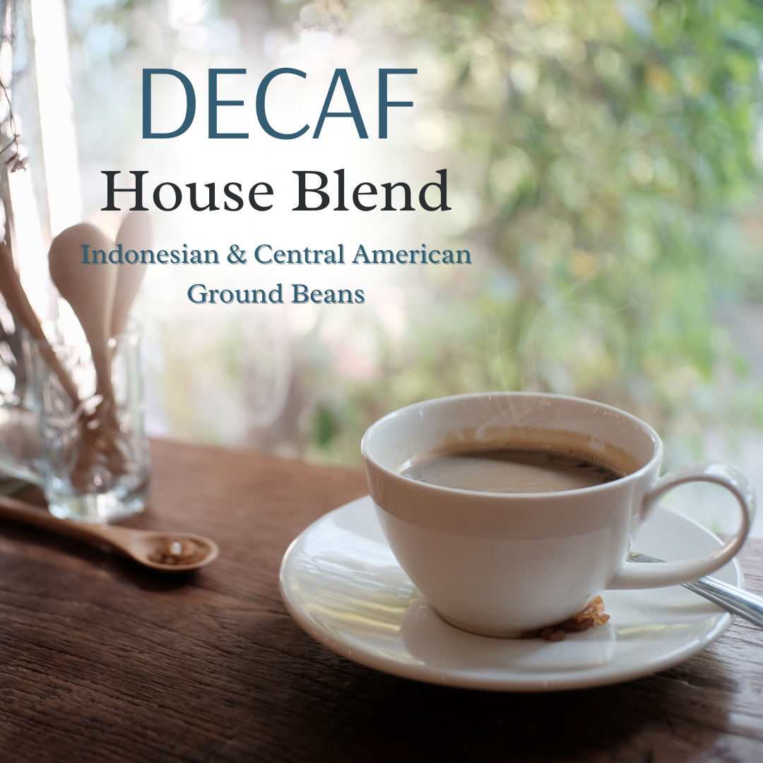 Kooi Housewares DECAF Ground House Blend Coffee- Indonesian & Central American Coffee
