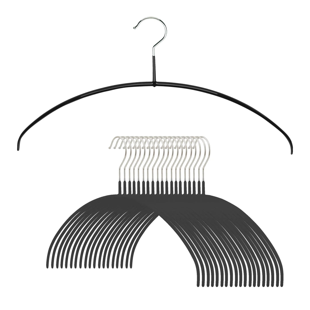 Mawa Silhouette Ultra-Thin Series, Non-Slip Space Saving Shirt Hanger, Pack of 20, Black