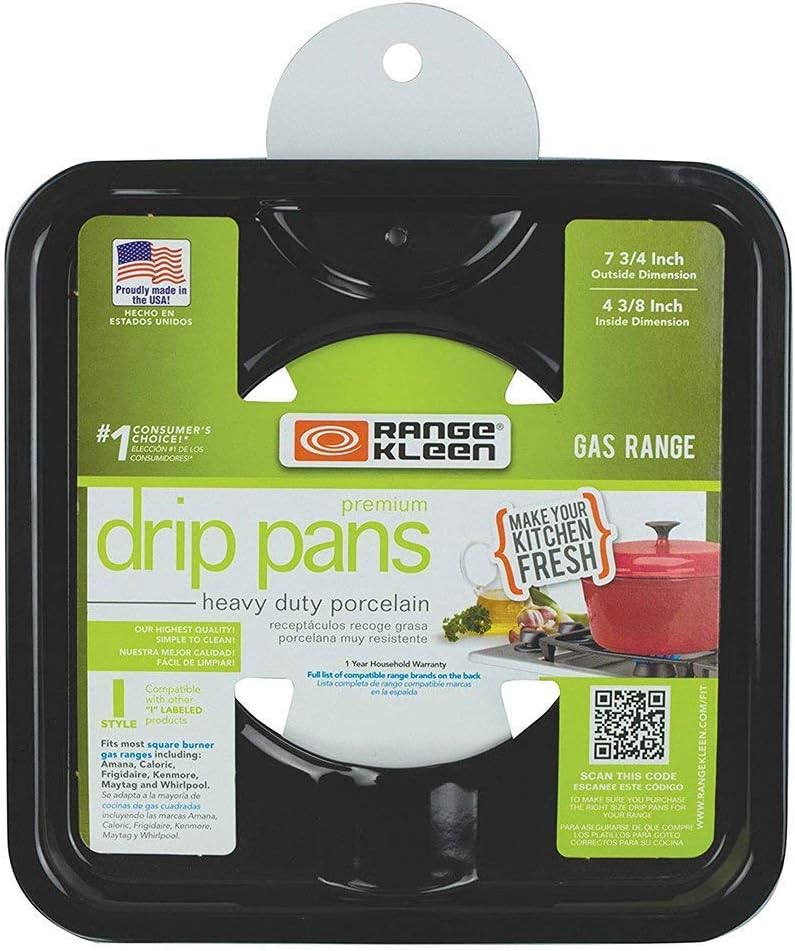 Single Black Porcelain Drip Pan by Range Kleen - SGP-400/P400