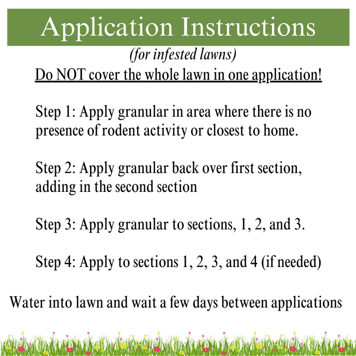 Repellex application instructions for mole / gopher / vole infested lawns