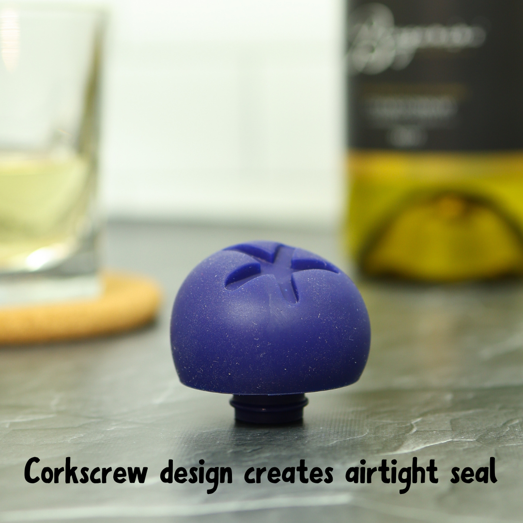 Berry Reusable Silicone Wine Stopper / Bottle Stoppers by Charles Viancin - Blueberry