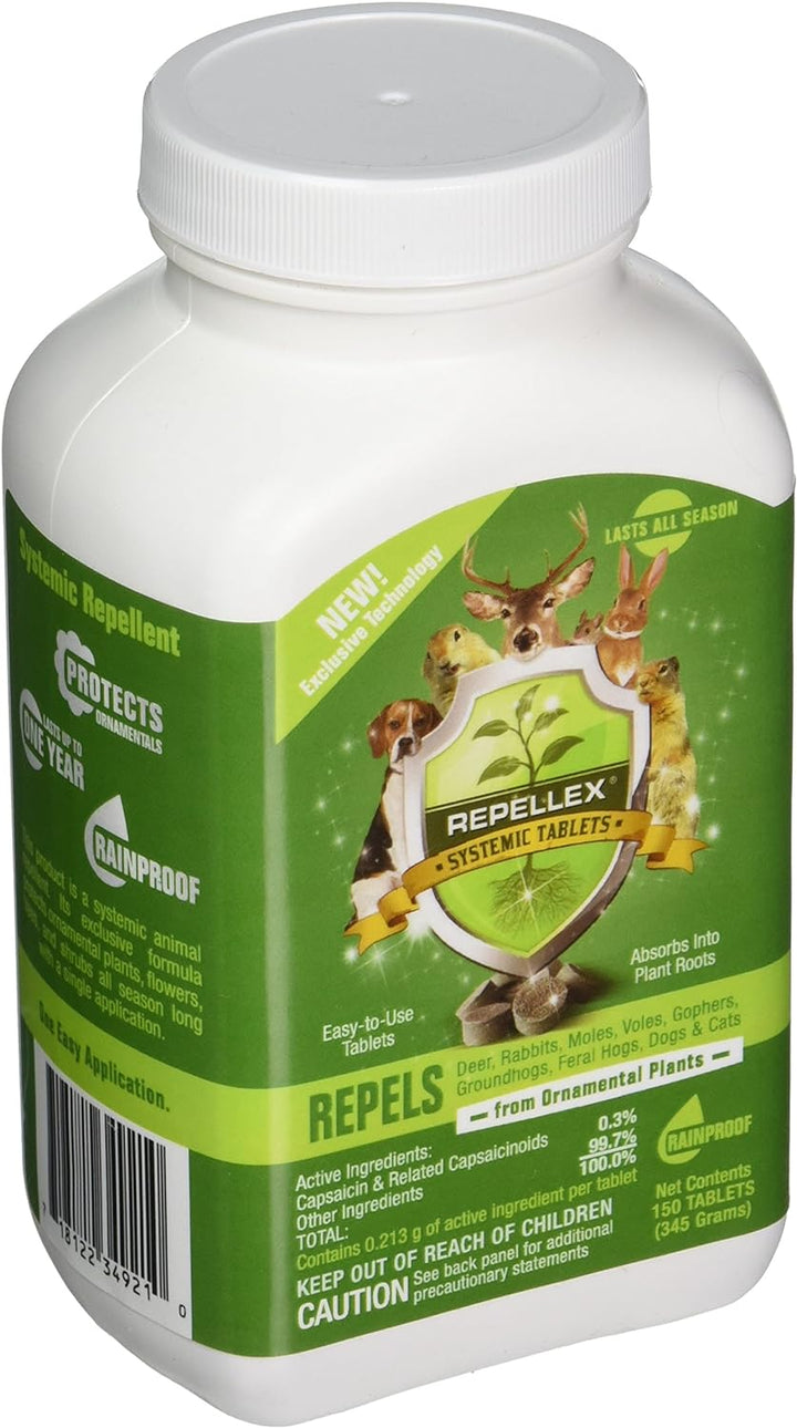 Repellex Systemic Animal Repellent Tablets for Squirrels, Gophers, Rabbits, Raccoons, Cats, Dogs, Moles, Mice, Skunks, and Voles