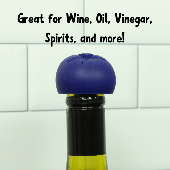 Berry Reusable Silicone Wine Stopper / Bottle Stoppers by Charles Viancin - Blueberry, Raspberry, Strawberry