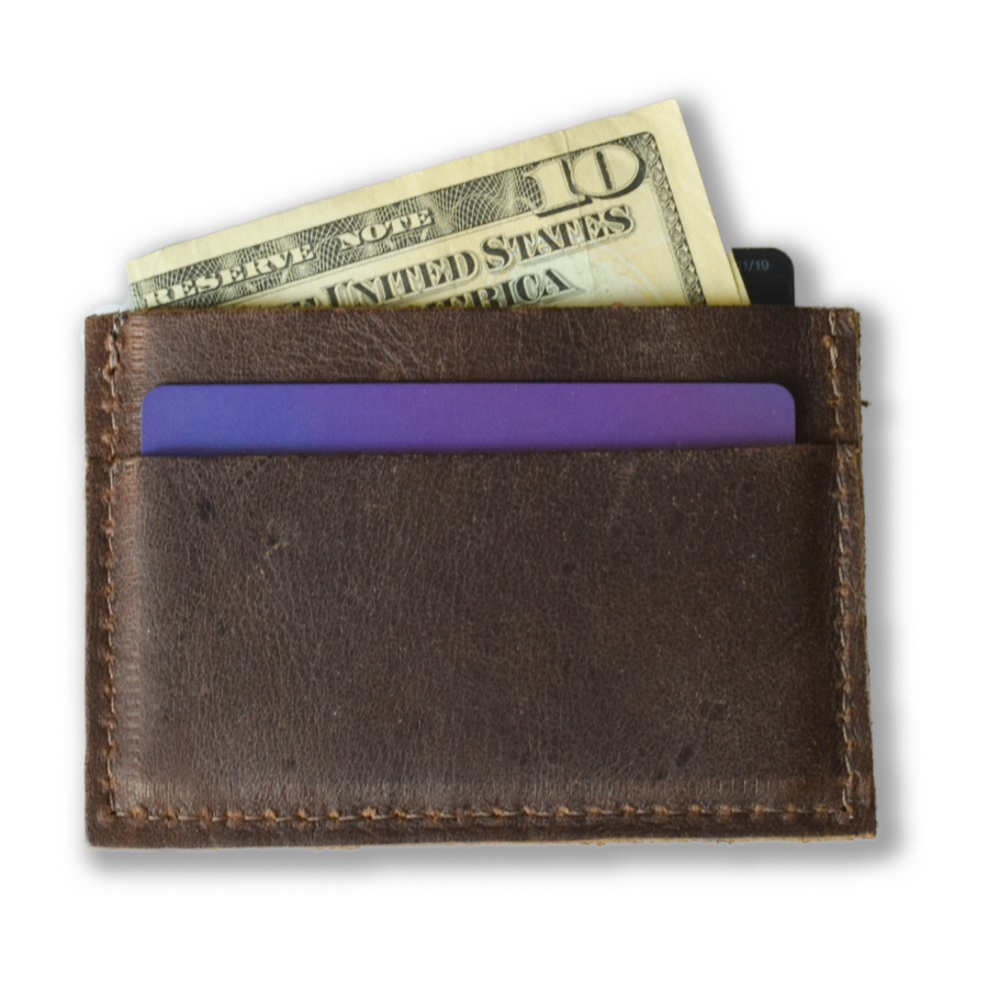 World Orphans Chocolate Genuine Leather Card Holder for Money, Credit Cards, Gift Cards