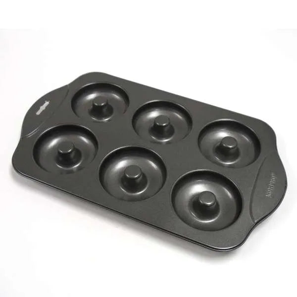 6 Hole Nonstick Donut Baking Pan by Norpro for Baking Donuts and Bagels