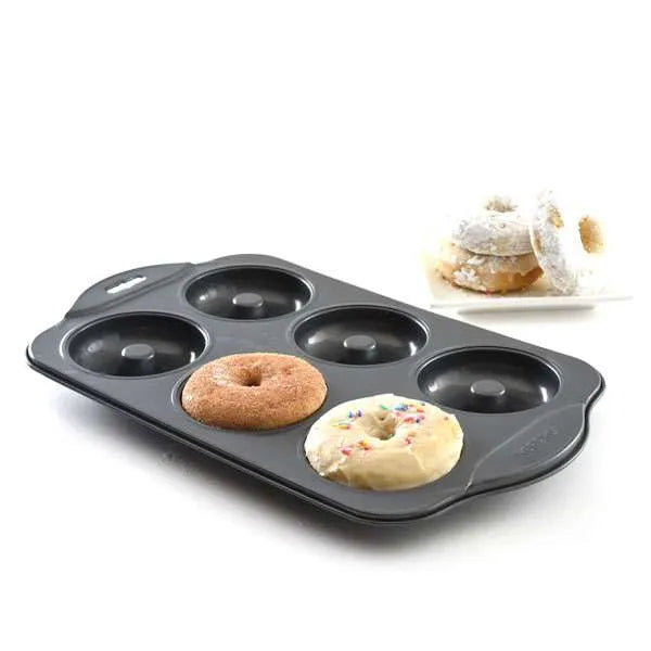 6 Hole Nonstick Donut Baking Pan by Norpro for Baking Donuts and Bagels