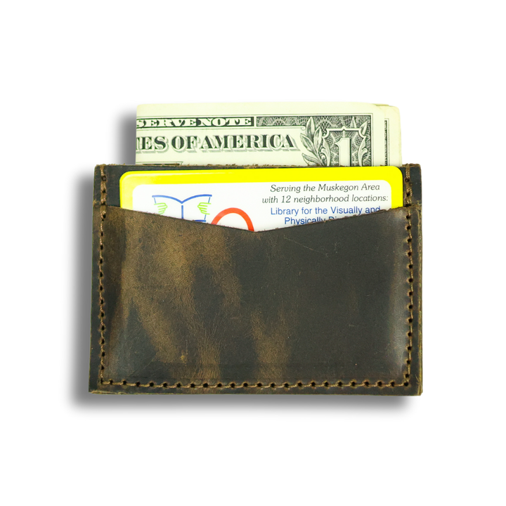 World Orphans Dark Brown Genuine Leather Card Holder for Money, Credit Cards, Gift Cards