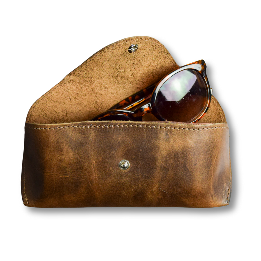 Genuine Leather Handmade Glasses Case for Sunglasses and Eyeglasses by World Orphans