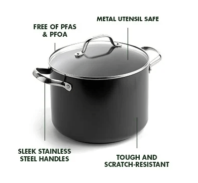 Greenpan GreenPan Valencia Pro 8 Qt. Stock Pot With Lid