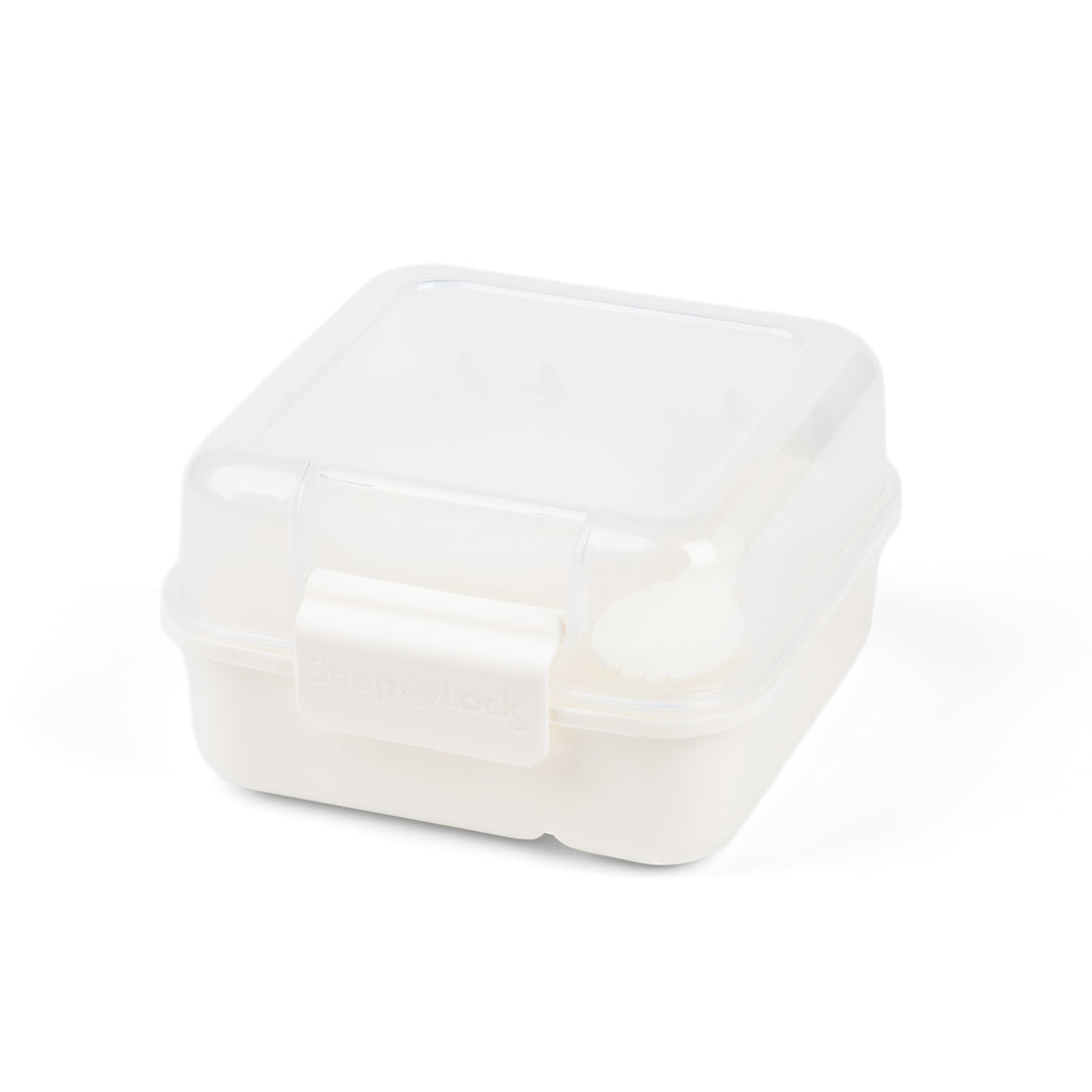 white plastic lunch container for food storage and meal prep