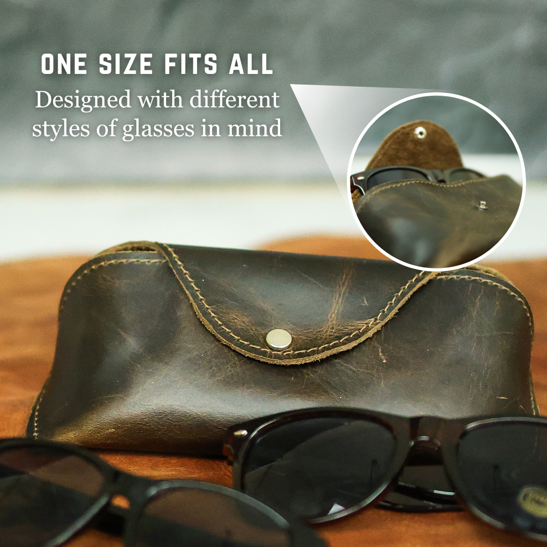 Genuine Leather Handmade Glasses Case for Sunglasses and Eyeglasses by World Orphans