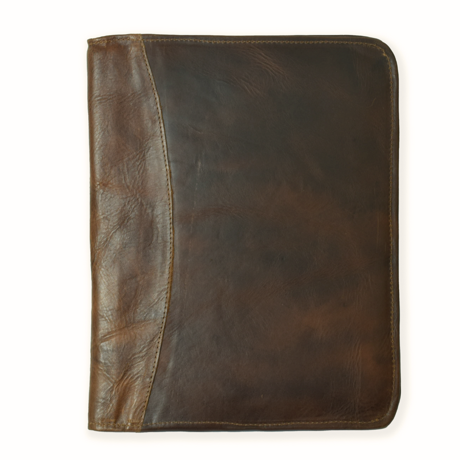 Genuine Leather Portfolio / Padfolio Folder with Legal Pad for Business and School by World Orphans 