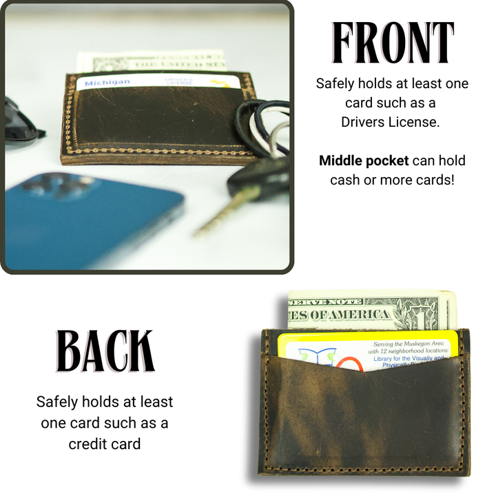 World Orphans Dark Brown Genuine Leather Card Holder for Money, Credit Cards, Gift Cards