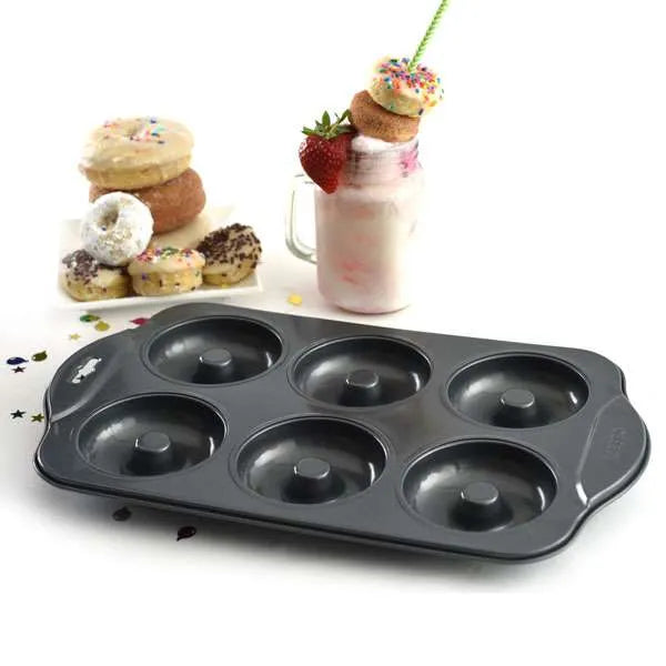 6 Hole Nonstick Donut Baking Pan by Norpro for Baking Donuts and Bagels