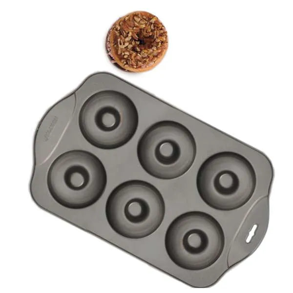 6 Hole Nonstick Donut Baking Pan by Norpro for Baking Donuts and Bagels