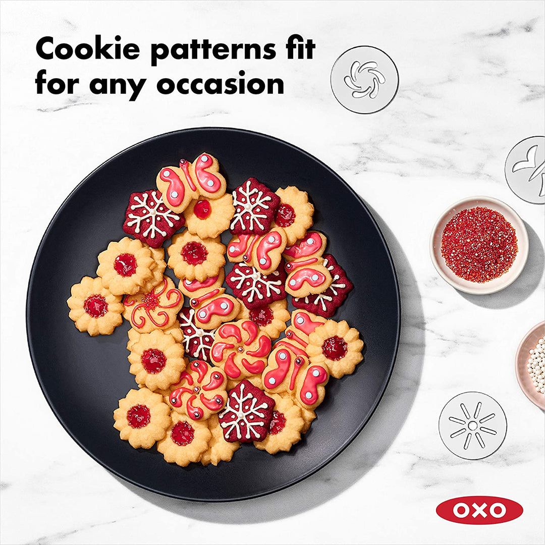 OXO Good Grips 14 Piece Cookie Press Set, Furniture & Home Living,  Kitchenware & Tableware, Bakeware on Carousell