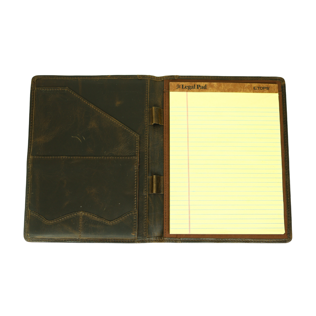 Genuine Leather Portfolio / Padfolio Folder with Legal Pad for Business and School by World Orphans 