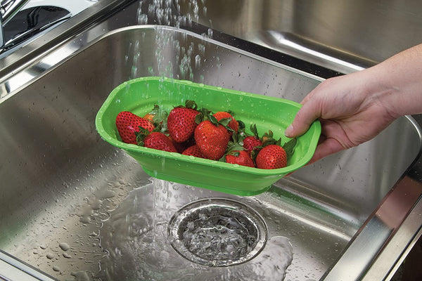 Over the Sink Cutting Board with Collapsible Colander and Extra Long  Extension by Good Cooking 