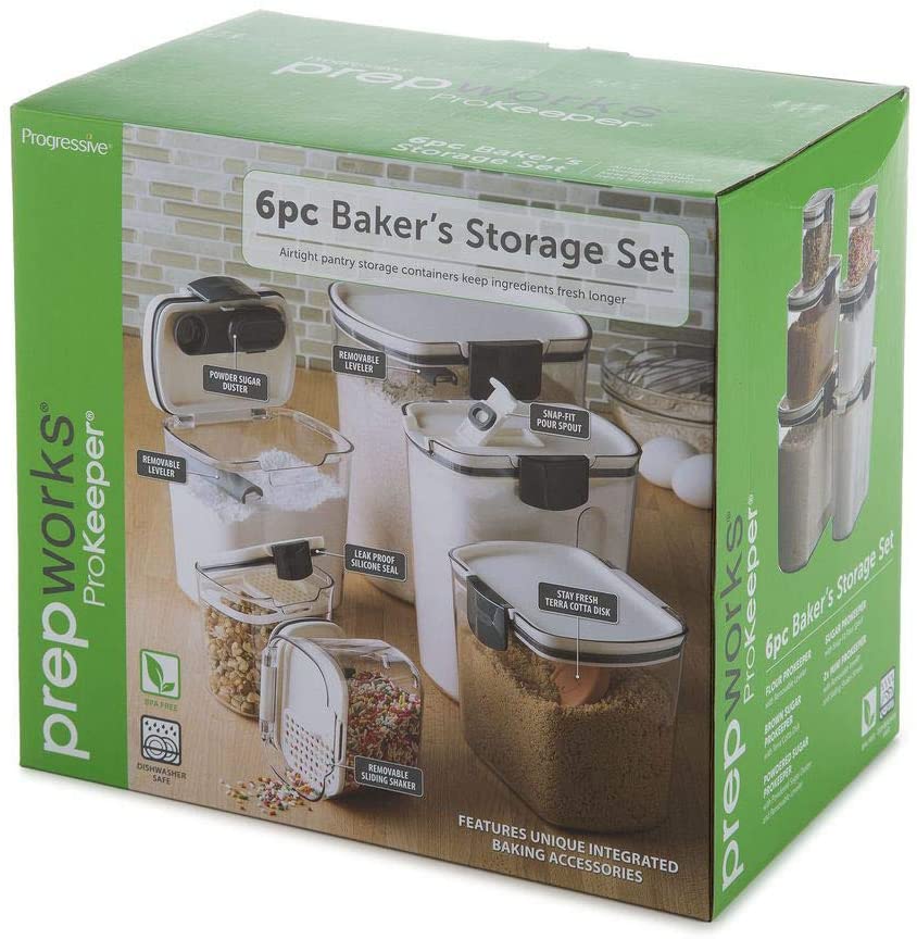 Progressive Prepworks ProKeeper 6 Piece Clear Food Baking Storage Set 