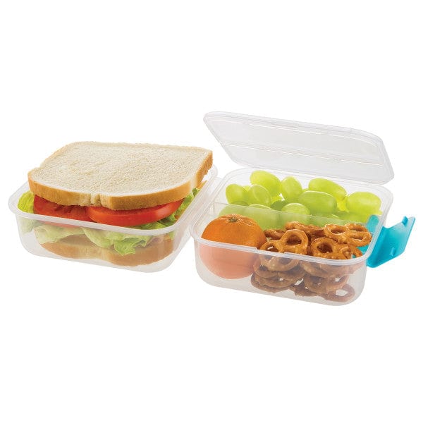 Sistema Klip It Lunch Plus with Sandwich Plastic Food Storage Containers, Set of 2