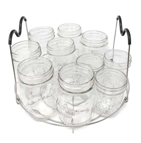 Norpro Deluxe Canning Rack with quart, pint and jelly canning jars