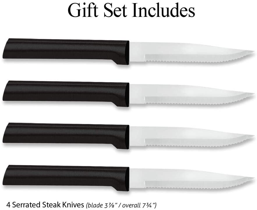 Steak Knives, Serrated Steak Knives with Gift Box, Stainless Steel Kitchen Steak  Knife Set of 8, Silver 