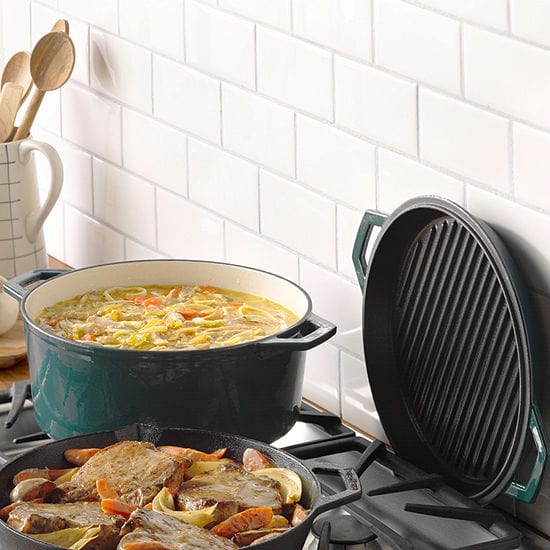 Enameled Cast Aluminum Dutch Oven With Lid 4.7L Nonstick Braised