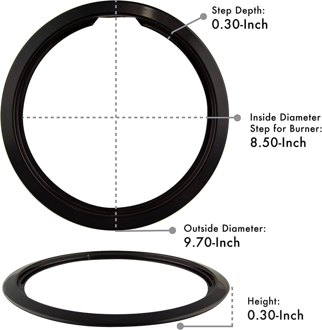 Range Kleen Range Kleen P1056RGE8 Style D Black Porcelain 4-Pack Drip Pans and Trim Rings for GE/Hotpoint