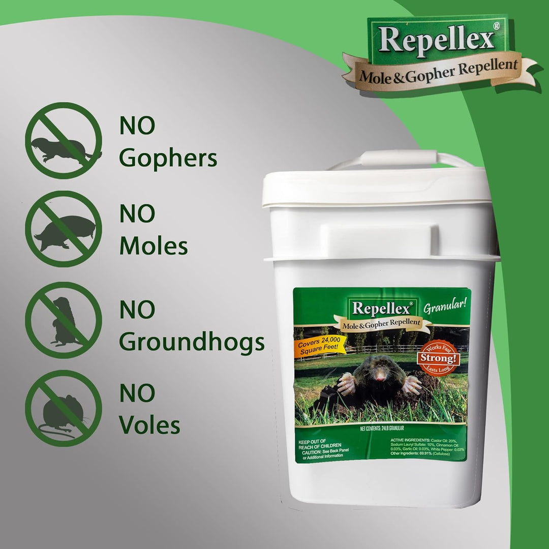 Repellex Mole and Gopher All Natural Rodent Repellent Granules for Lawn