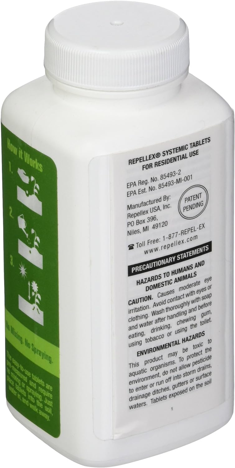 Repellex Systemic Animal Repellent Tablets for Squirrels, Gophers, Rabbits, Raccoons, Cats, Dogs, Moles, Mice, Skunks, and Voles