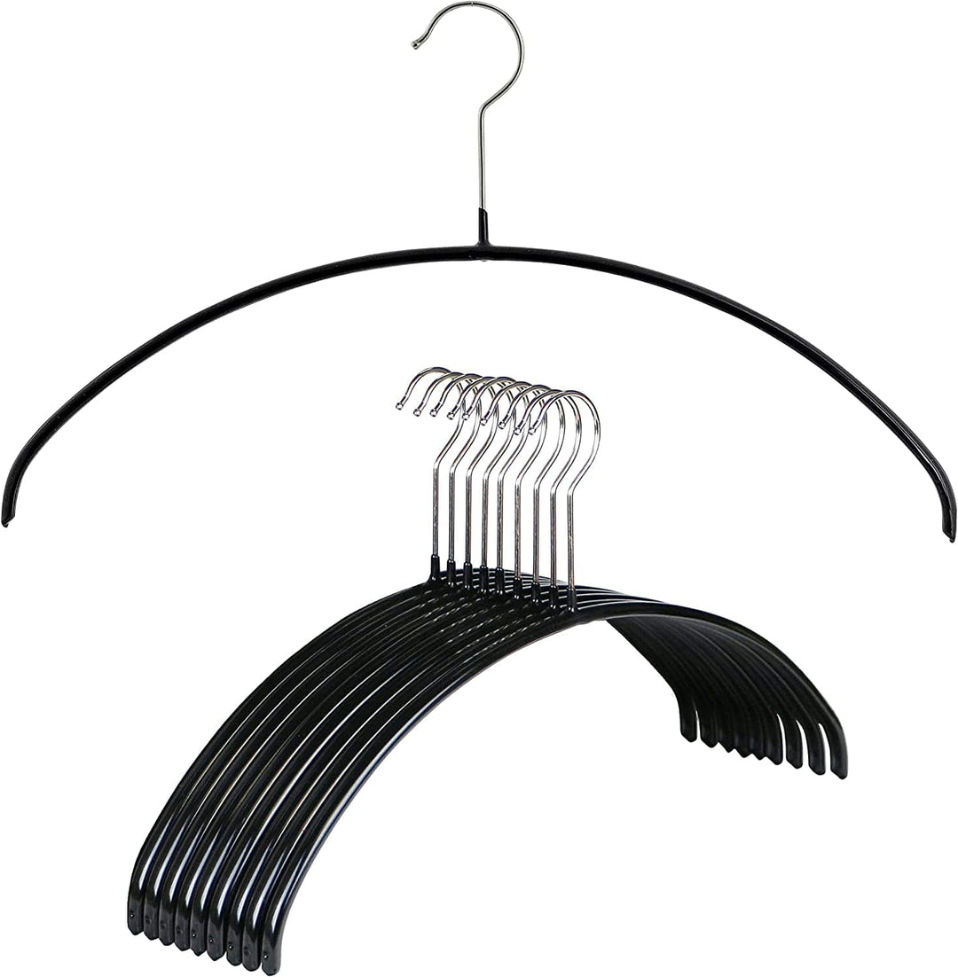 Quality Black Wooden Hangers - Slightly Curved Hanger Set of 20