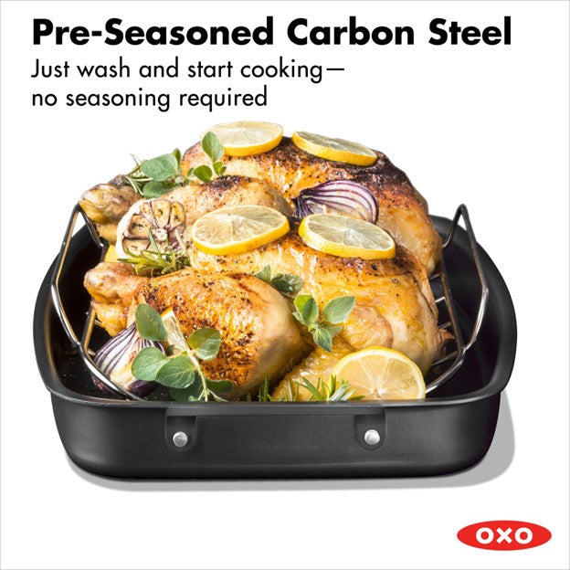 Oxo Obsidian Carbon Steel 12-inch Wok