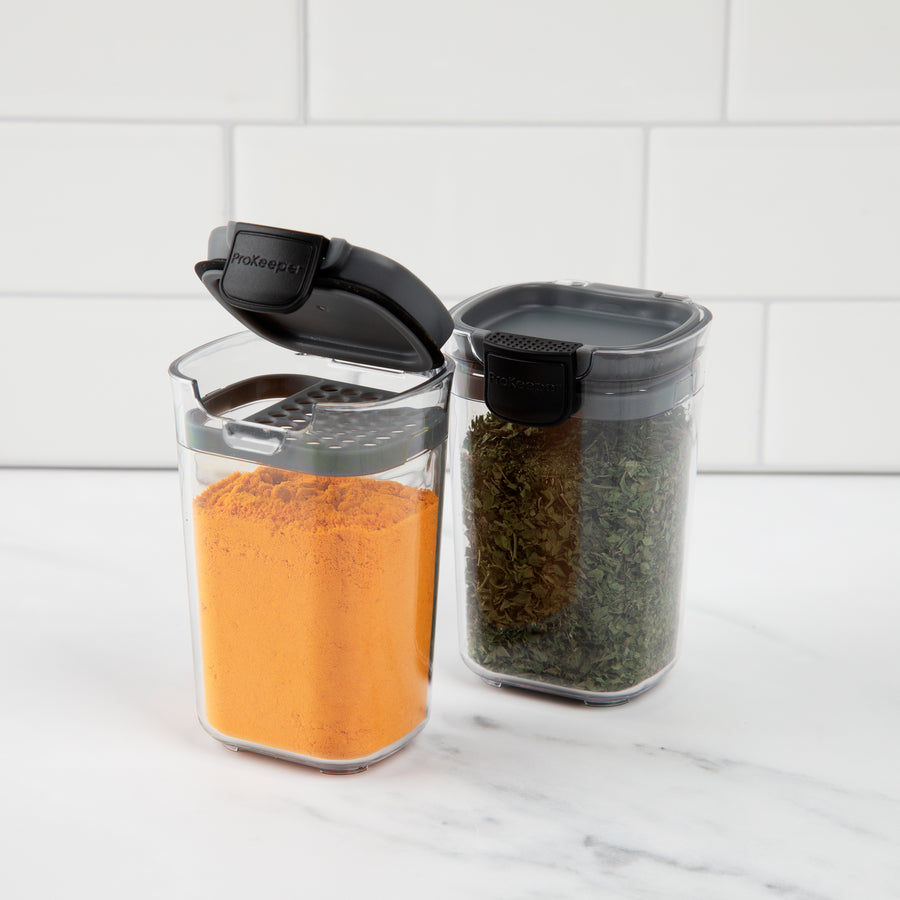 ProKeeper+ Seasoning Container Set by Progressive - Airtight Spice Storage for Kitchen and Pantry