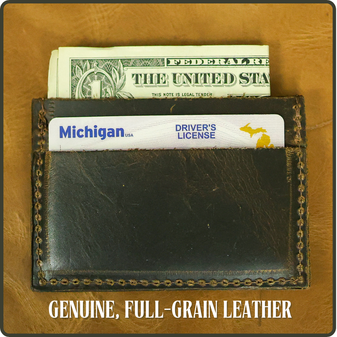 World Orphans Dark Brown Genuine Leather Card Holder for Money, Credit Cards, Gift Cards