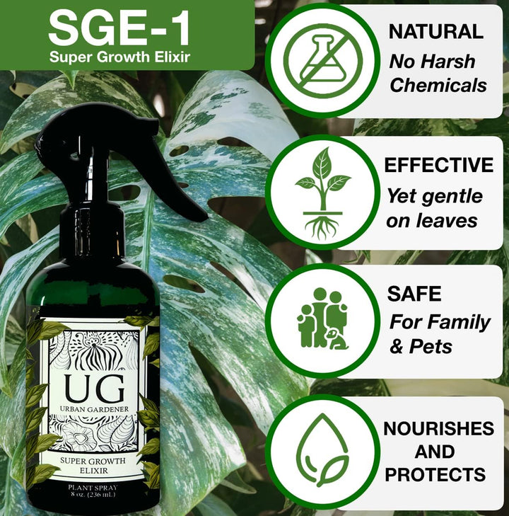 Super Growth Elixir Plant Health Spray with Essential Plant Nutrients and Vitamins by Urban Gardener