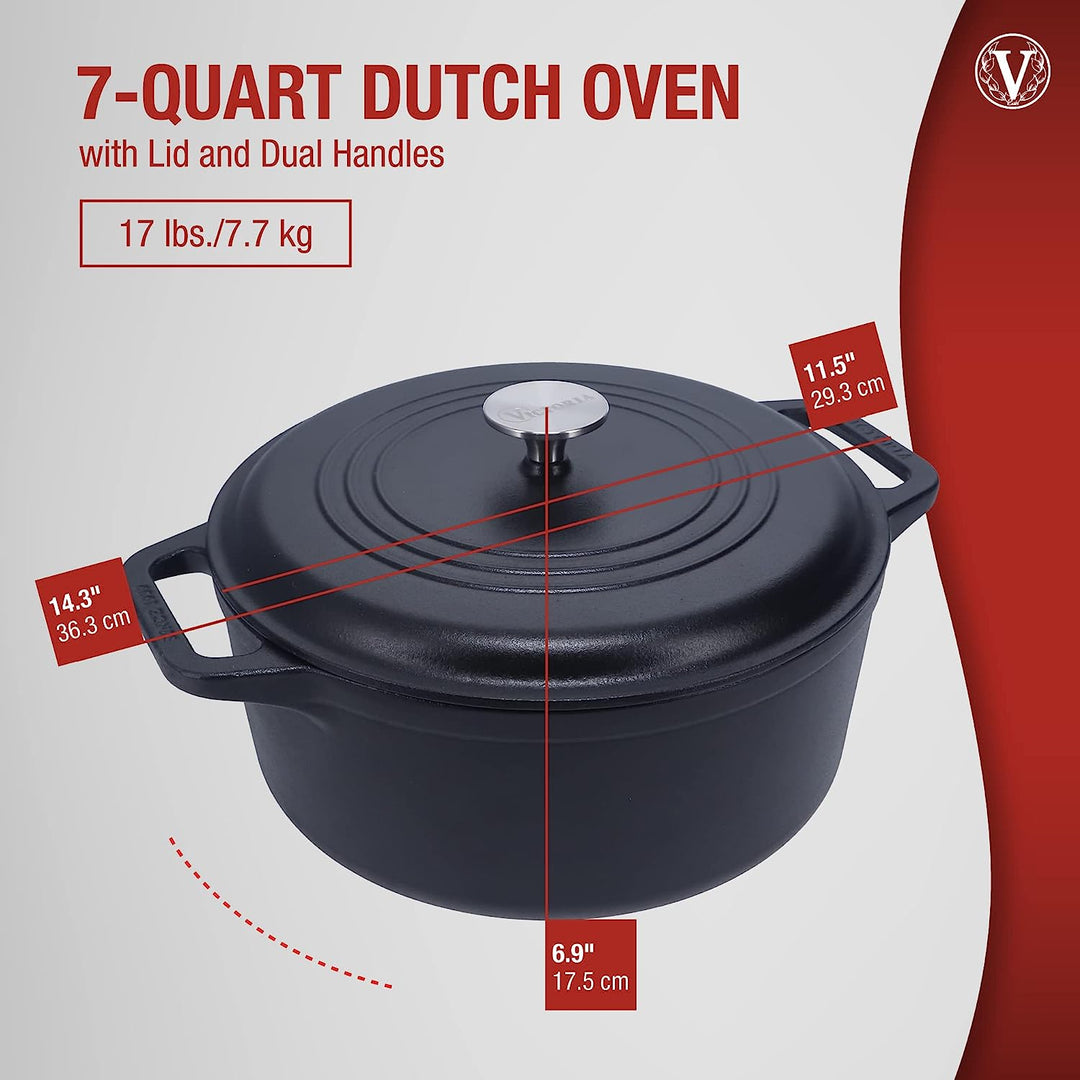 Victoria Cast Iron Dutch Oven with Lid - 4 Quart