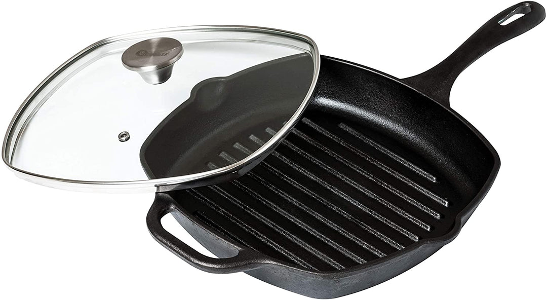 Victoria 13 in. Black Cast Iron Everyday Skillet with Loop Handles