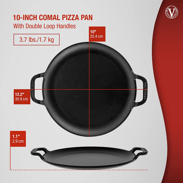 Victoria Cast Iron Cast Iron Comal & Pizza Pan, 2 Sizes, Pre