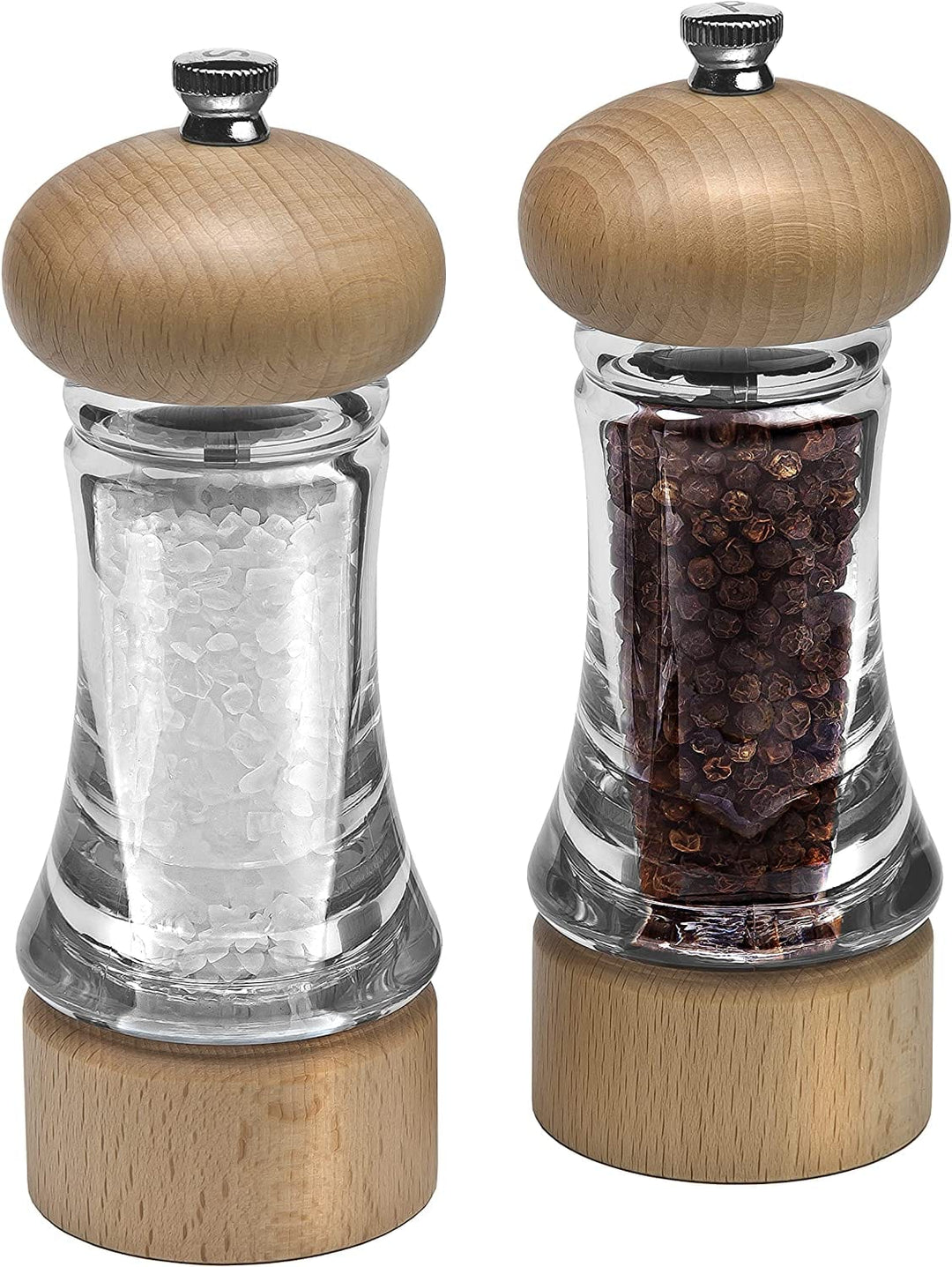 Clear Acrylic Salt and Pepper Grinder Refillable Sea Salt Pepper Grinder  Kitchen Pepper Shaker